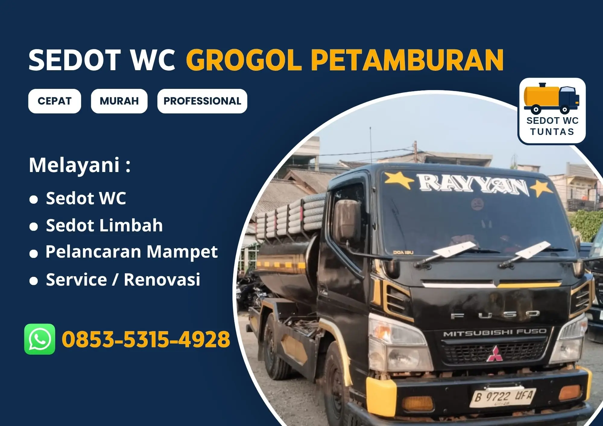 Sedot WC Grogol Petamburan Murah Profesional 24 Jam