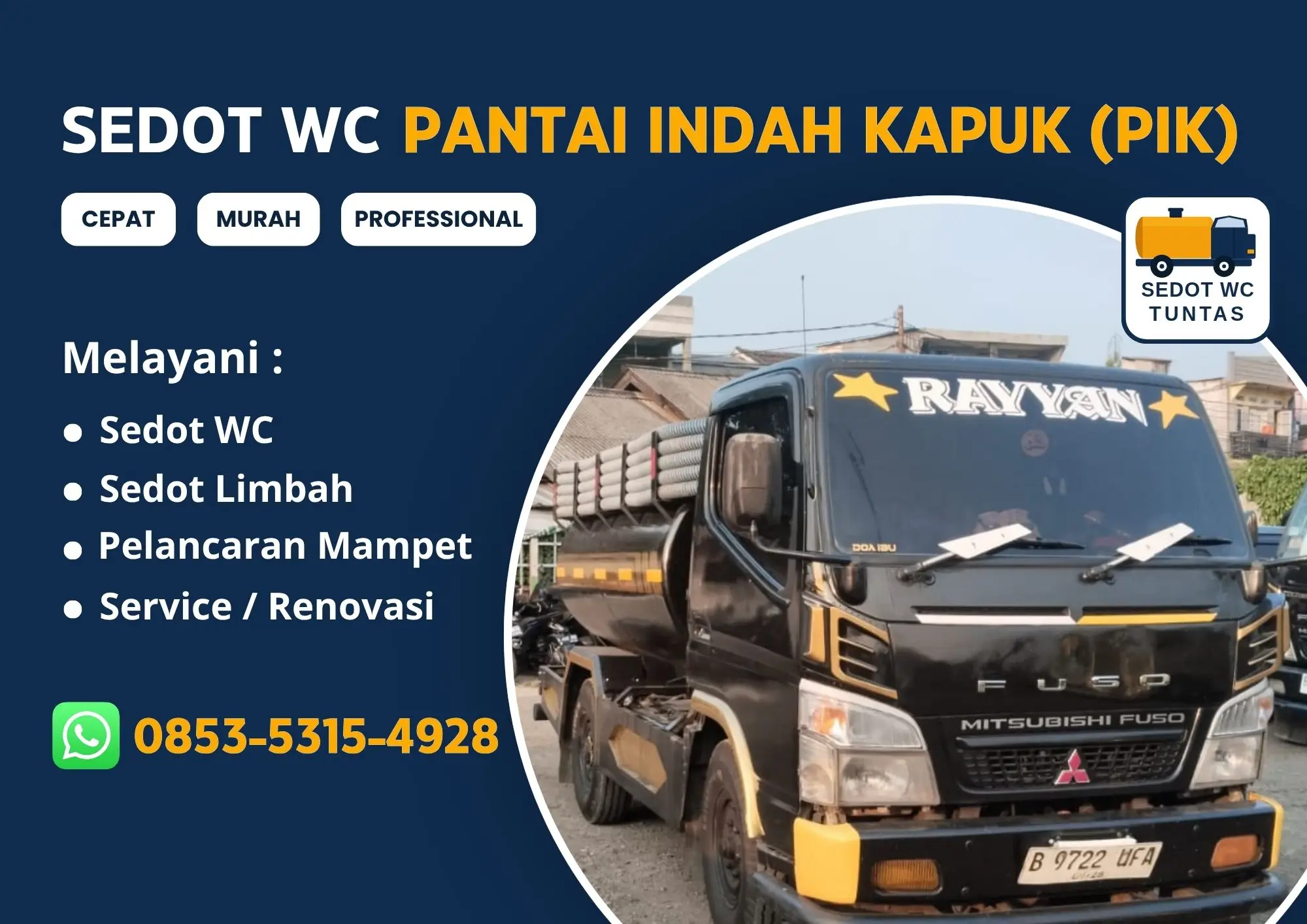 Sedot WC Pantai Indah Kapuk Murah Profesional 24 Jam
