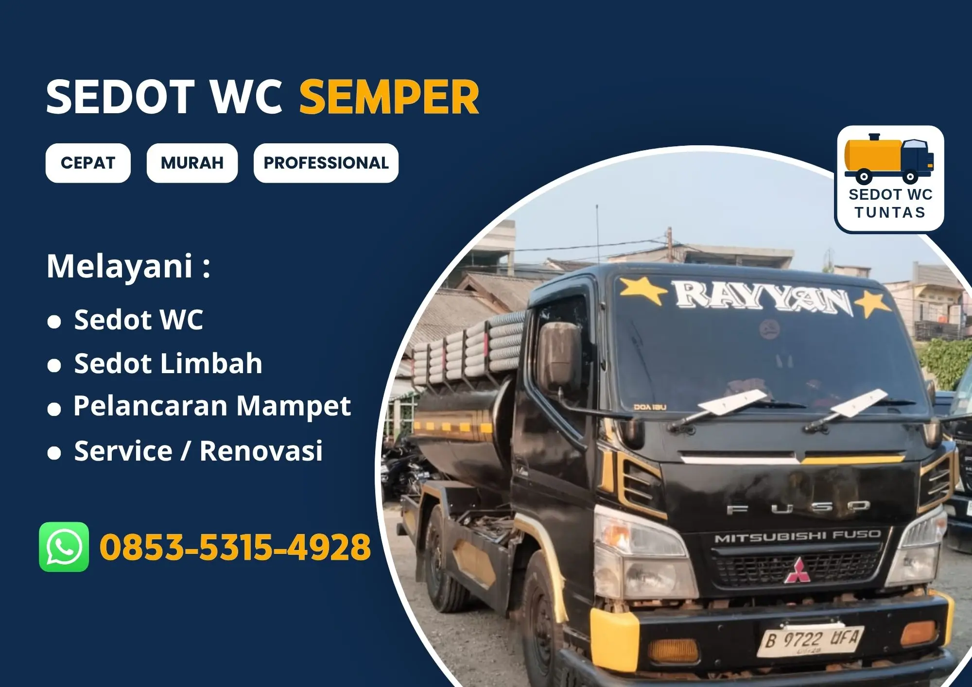 Sedot WC Semper Murah Profesional 24 Jam