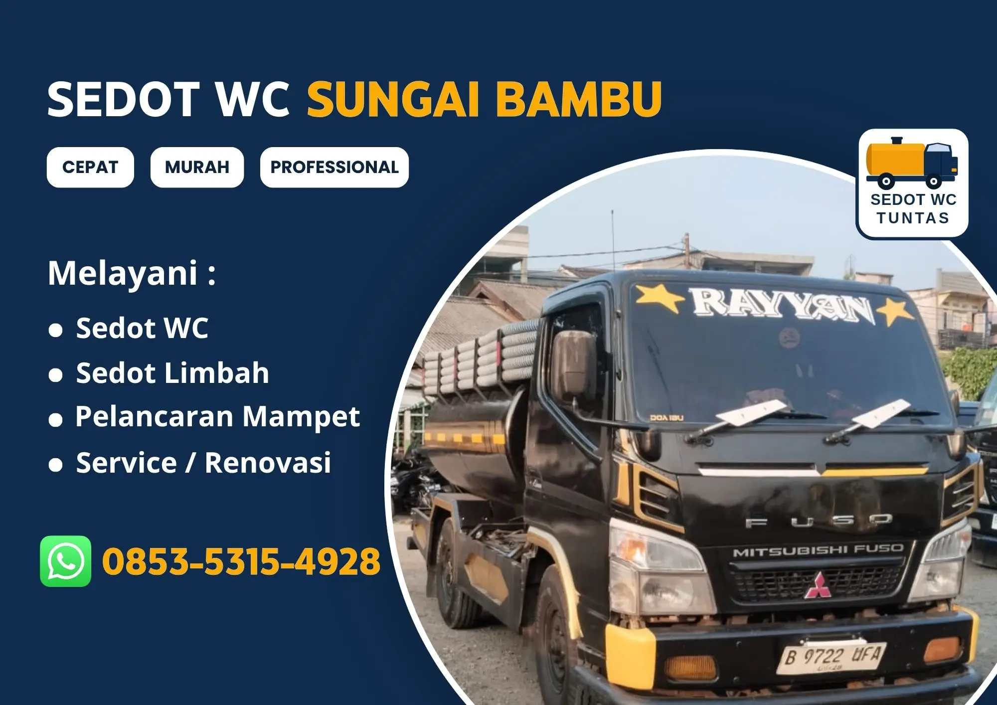 Sedot WC Sungai Bambu Murah Profesional 24 Jam